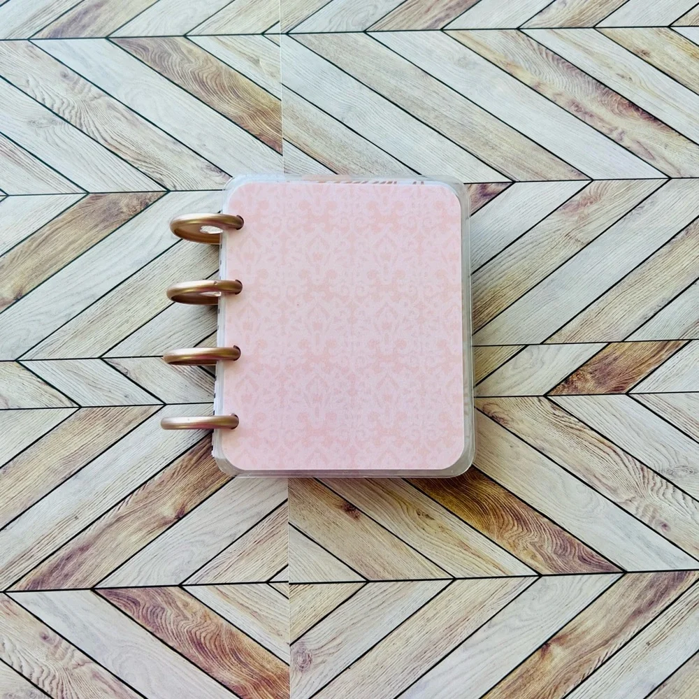 Happy planner micro size notes monthly and weekly layout Rose Golg Quartz leaves